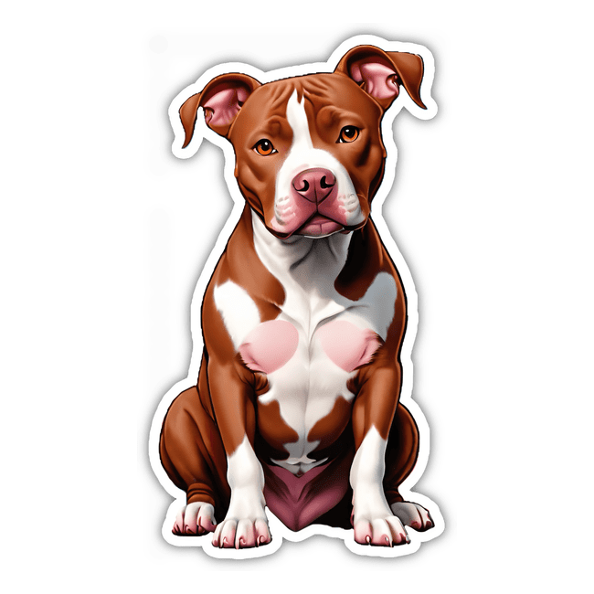 Cute Sitting Red Nose Pitbull