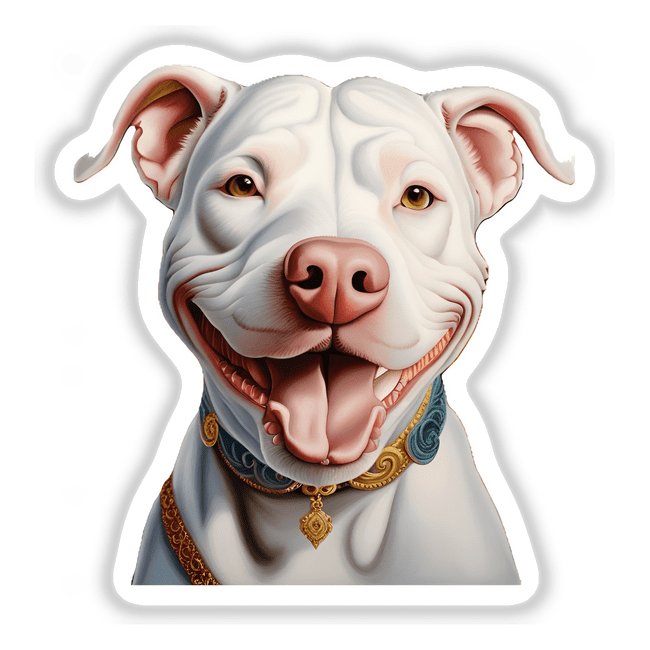 Happy White Pitbull
