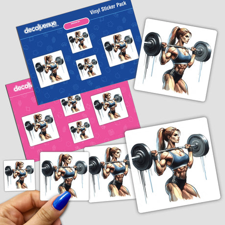 Woman Lifting Weights Watercolor