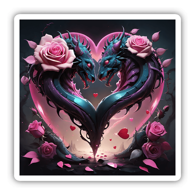 Dragons and Roses Heart