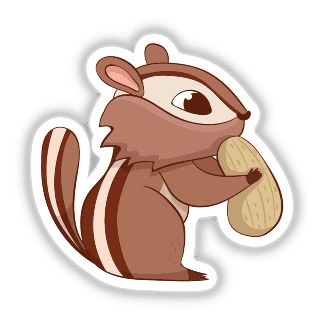 Chipmunk eating a peanut