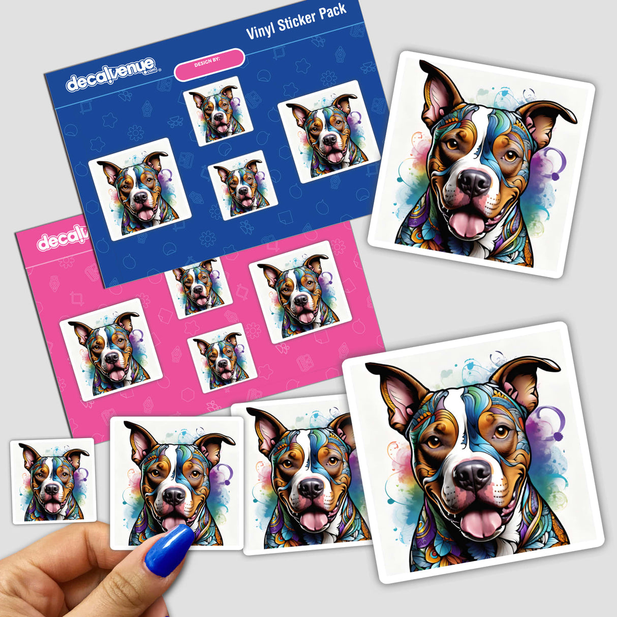 Happy Colorful Pitbull Pastel Swirls