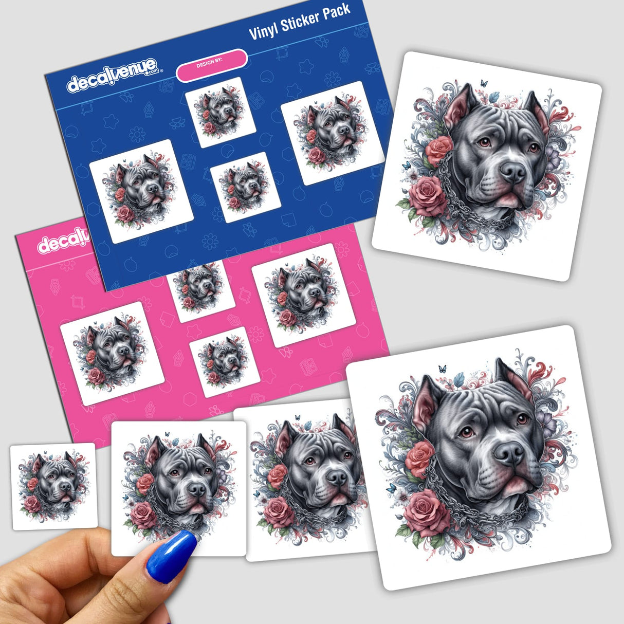Intricate Cropped Pitbull Rose Wreath
