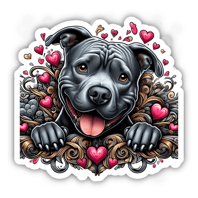 Pitbull Busting Through Hearts