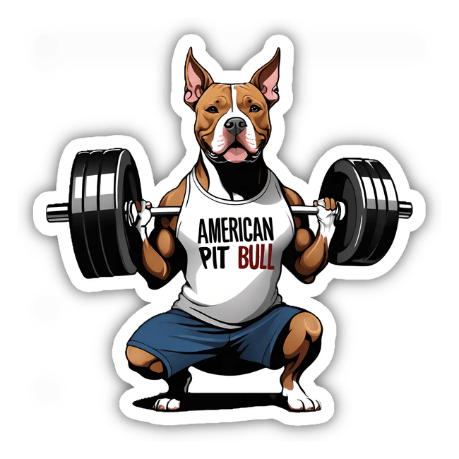 Cropped Ear Pitbull Lifting Weights