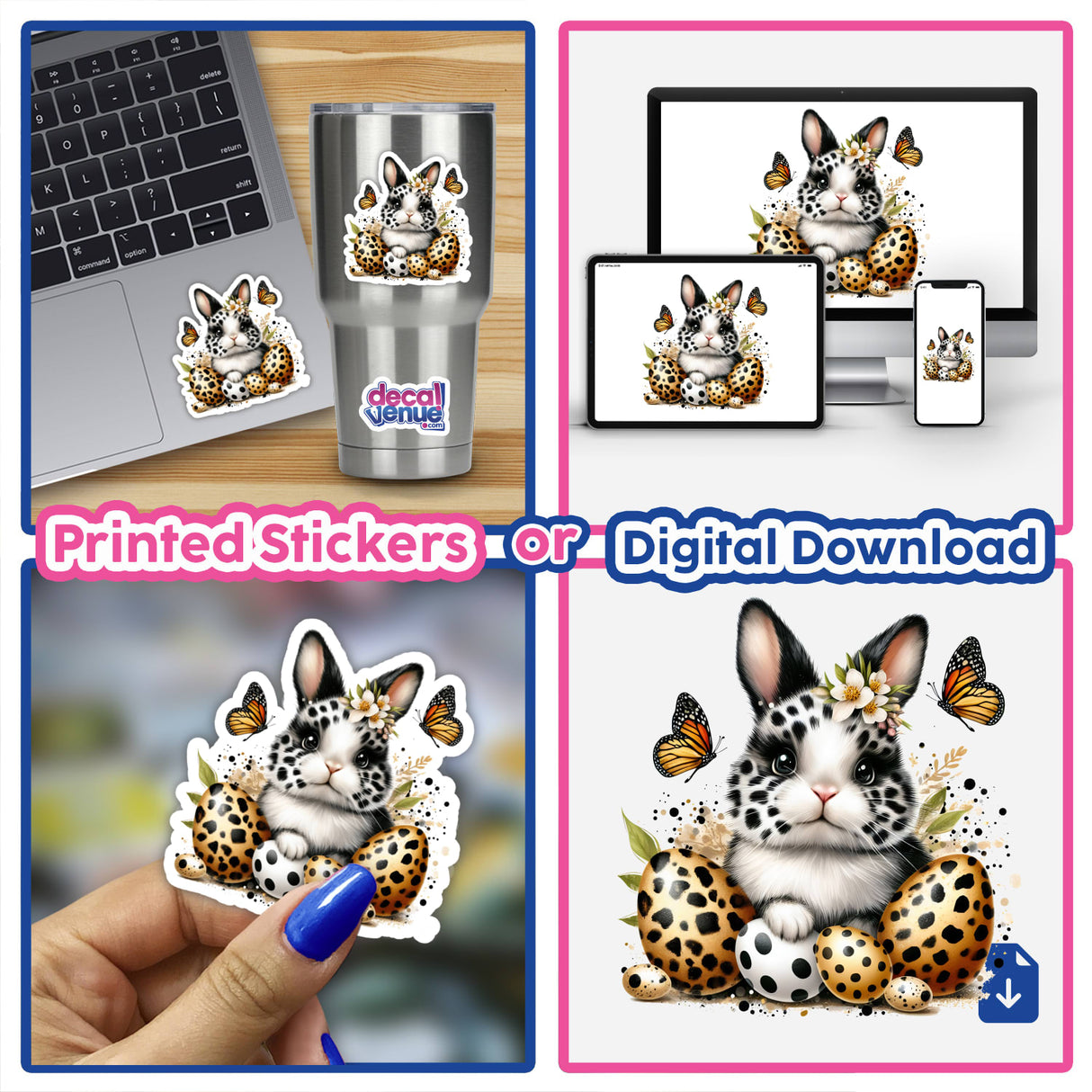 Leopard Easter Bunny with Eggs