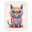 Colorful, Vibrant Angry Cat Digital Artwork