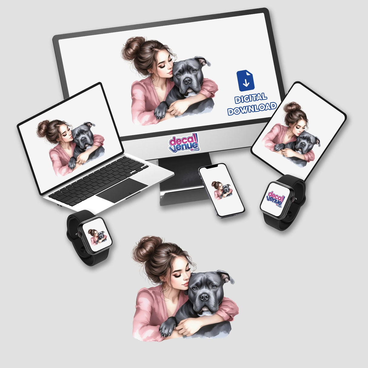 Lady Hugging Pitbull II