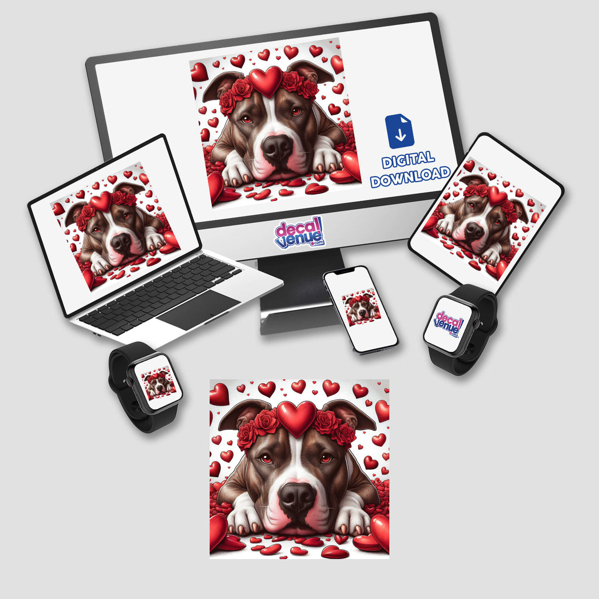Pitbull with heart Headband