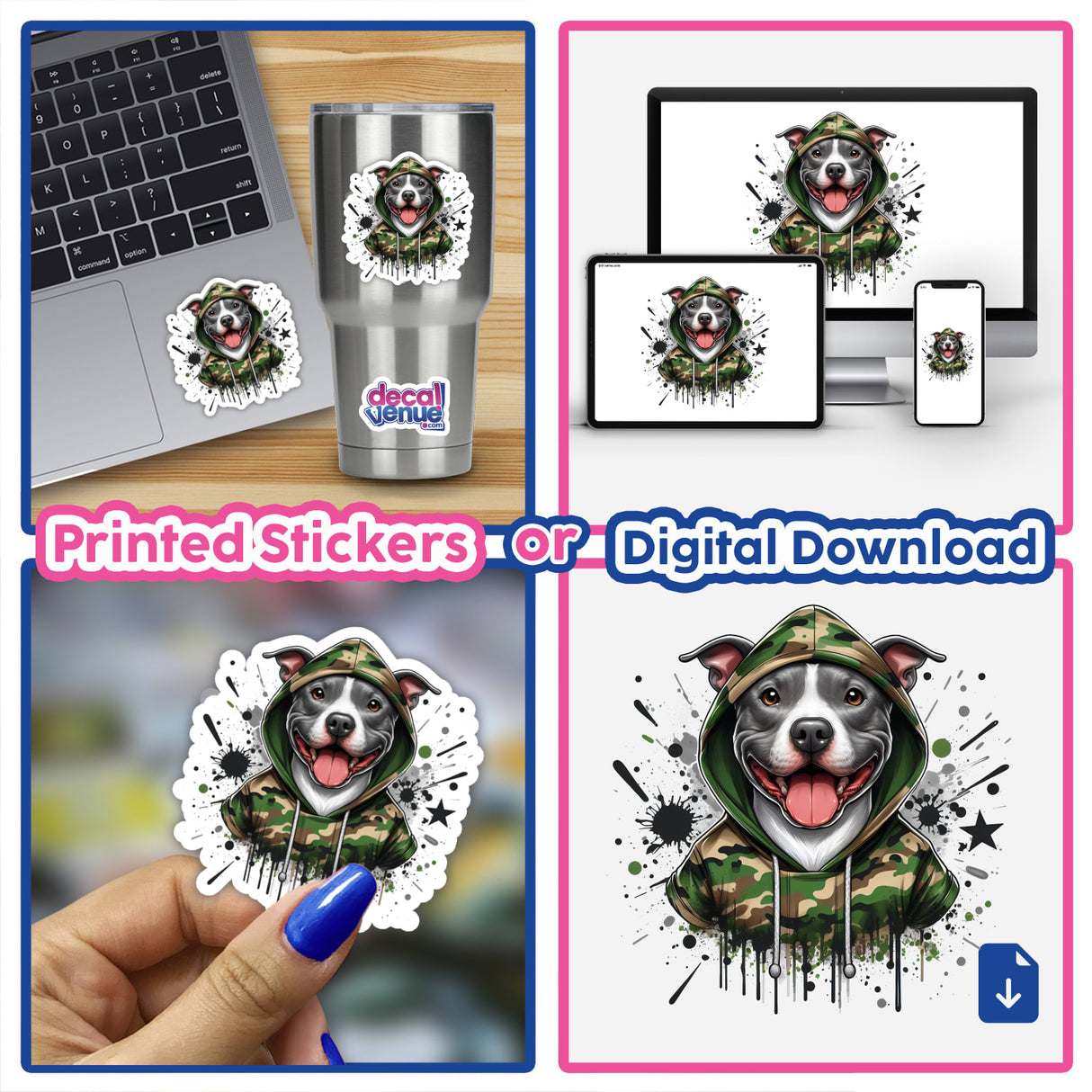 Paint Gun Battle Pitbull Hooded Camo Splatter