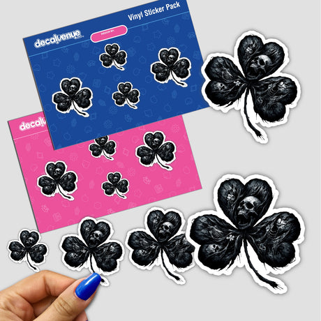 Skeletal Shamrock Elegance Sticker