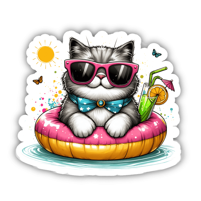 Cute Cat w/ Sunglasses on Float