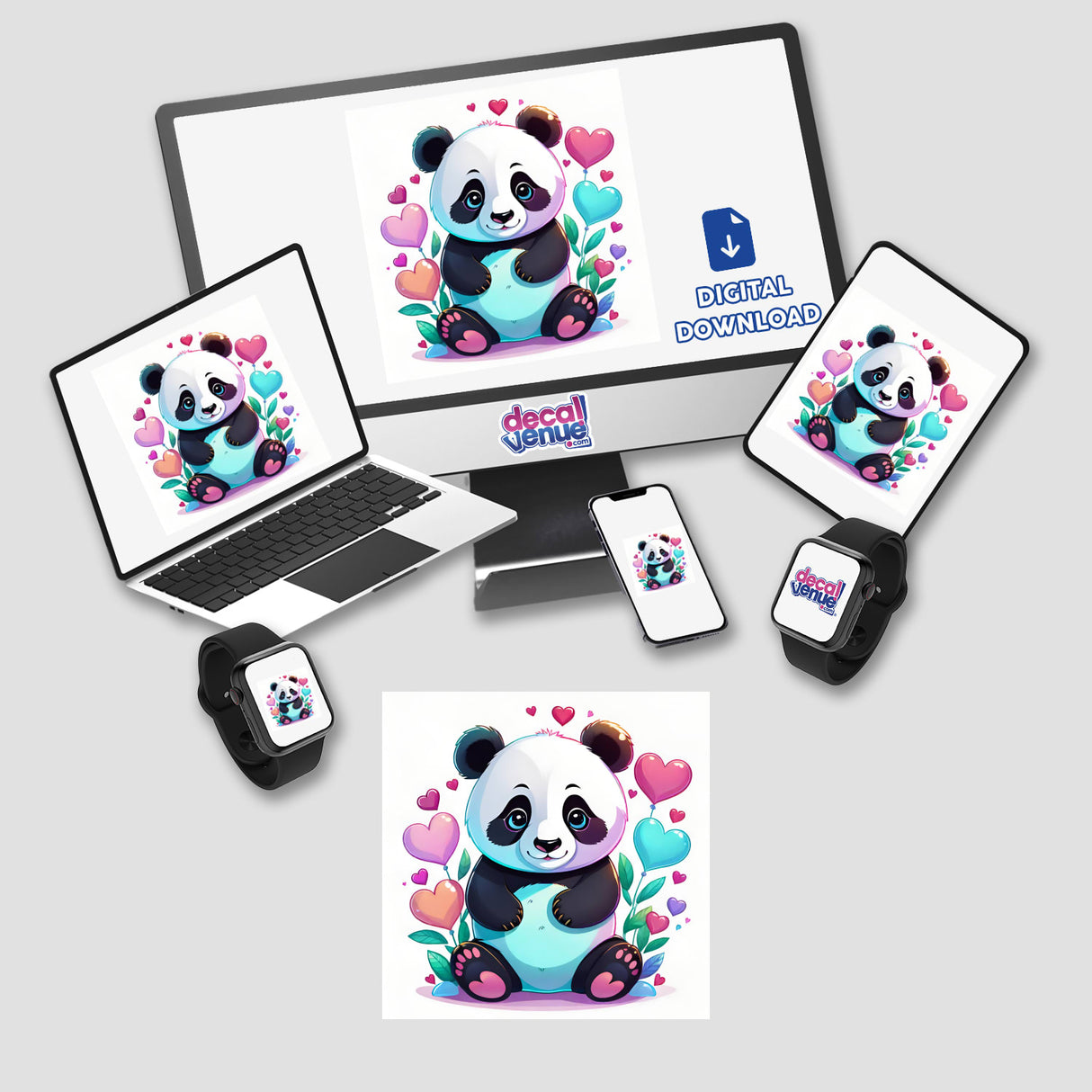 Panda Bear Hearts