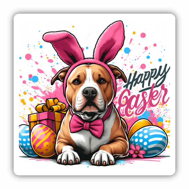 Happy Easter Pitbull w/ Eggs