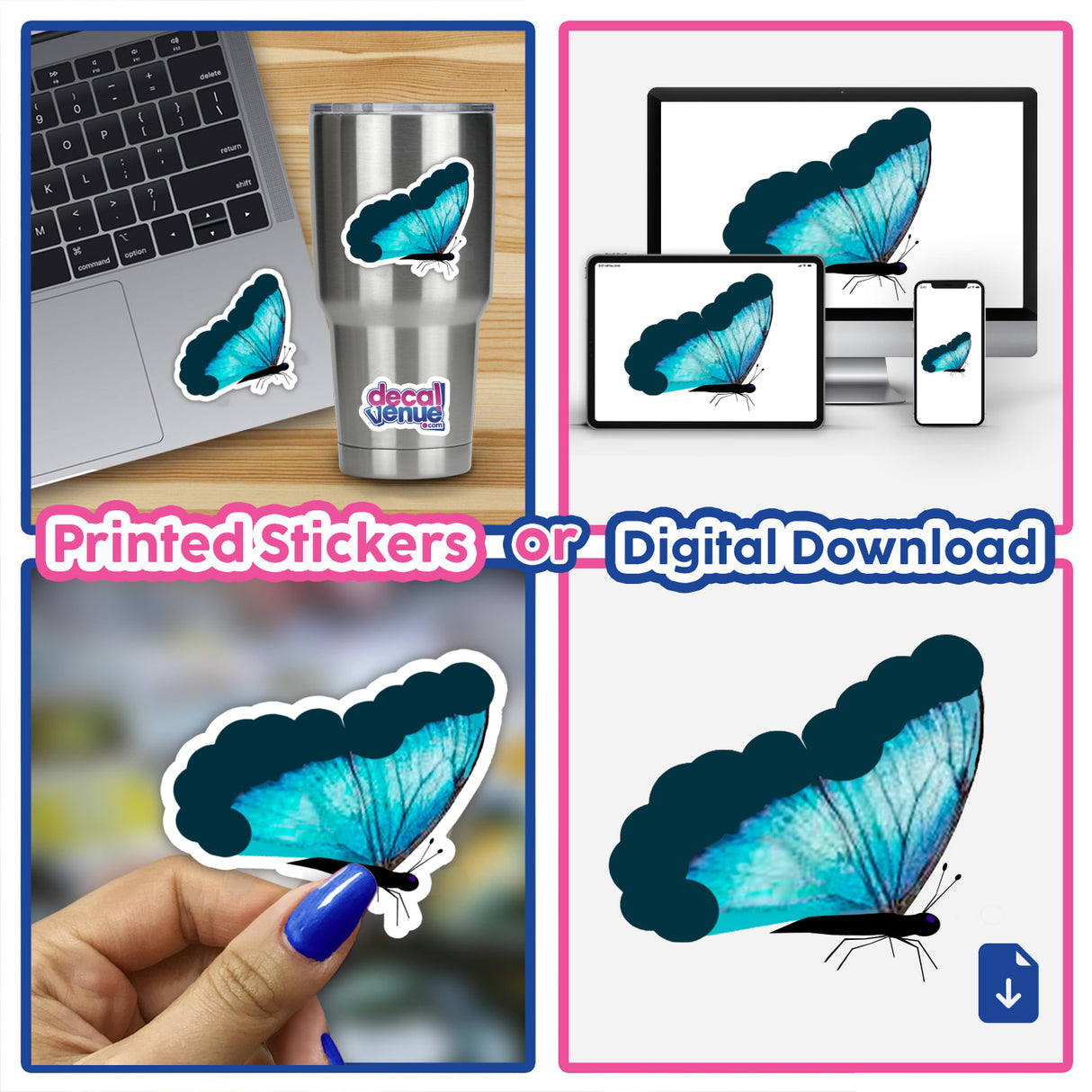 Translucent Blue Butterfly with Turquoise Spots