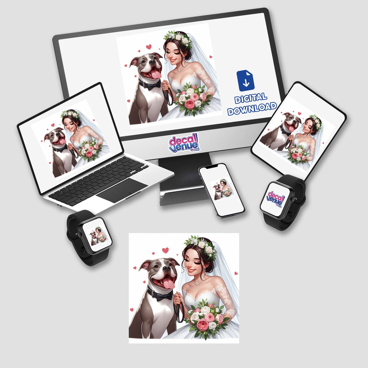 Happy Bride and Pitbull
