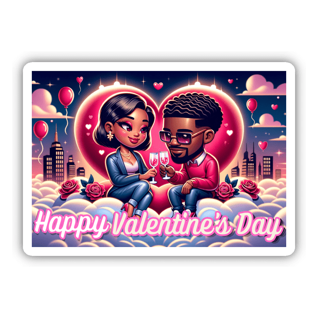 African American Couple Happy Valentines Day