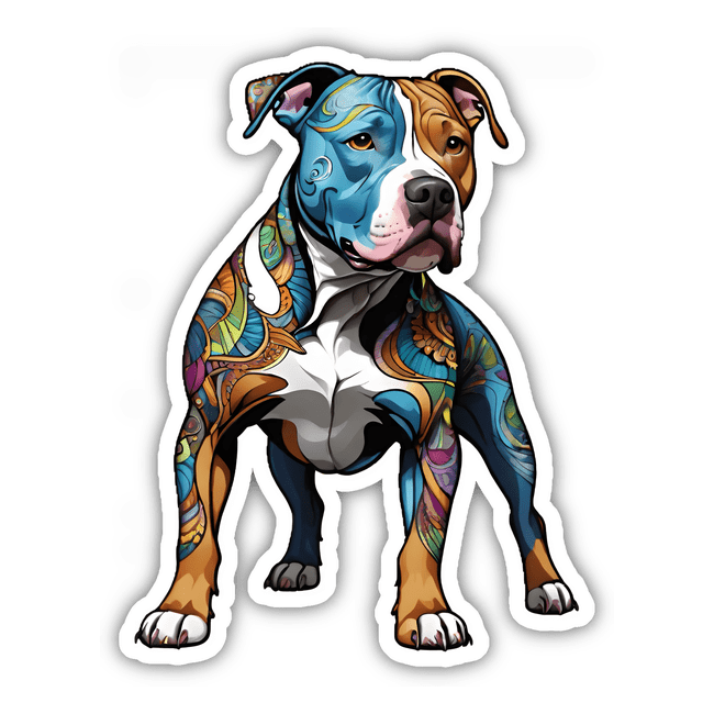 Colorful Standing Pitbull