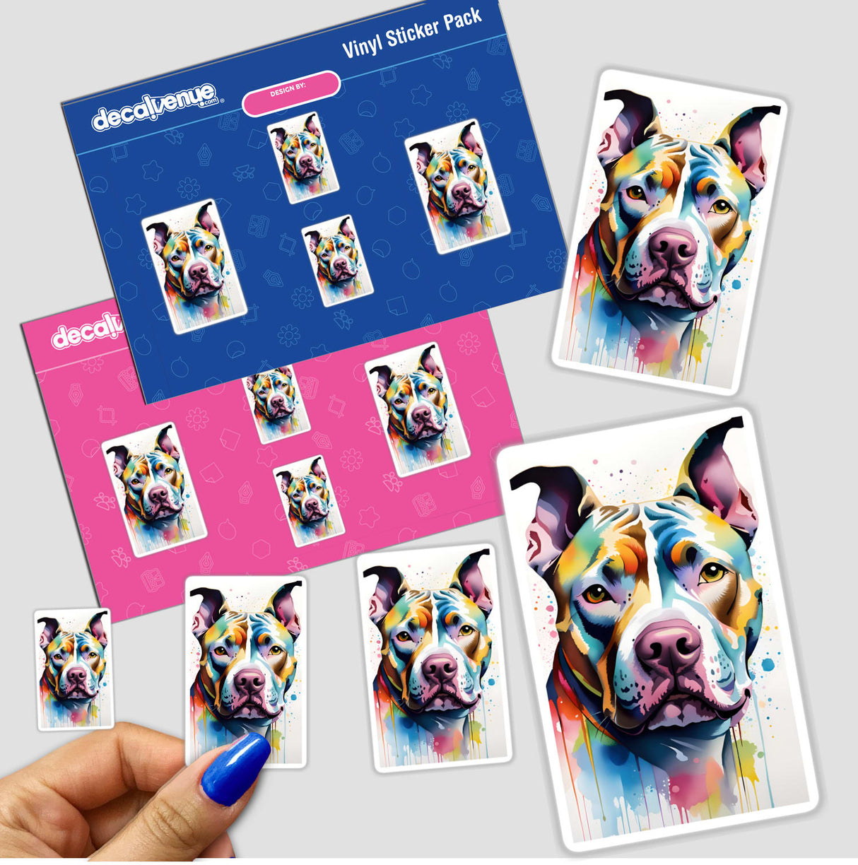 Watercolor Pitbull Portrait