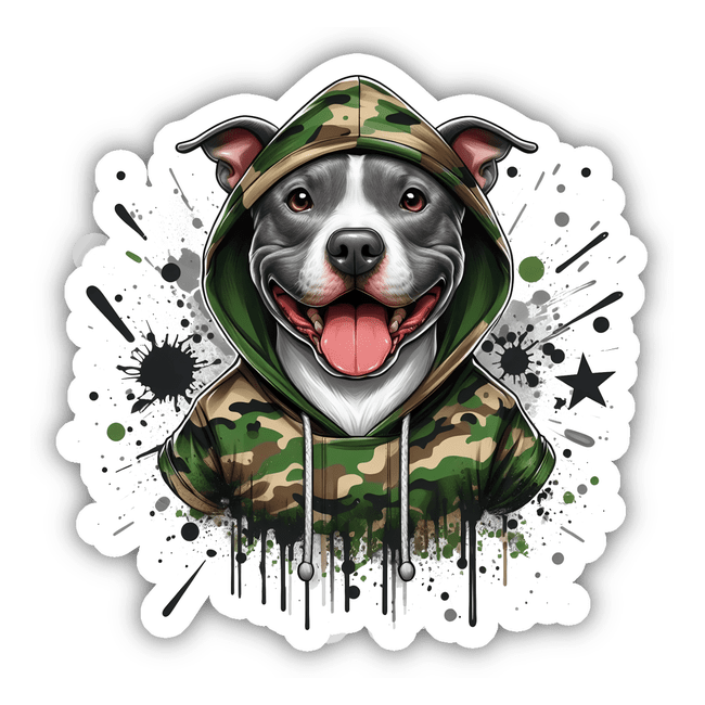 Paint Gun Battle Pitbull Hooded Camo Splatter