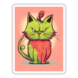 Adorable angry cat digital artwork on pink background