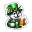 St Patricks Day Husky and a Beer
