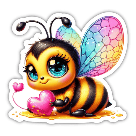 Cute Bee with Heart Sticker