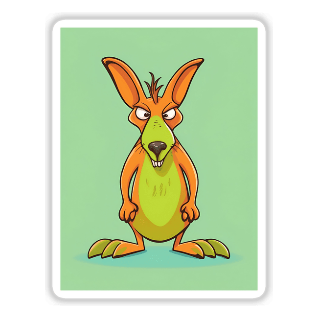 Adorable angry kangaroo digital artwork