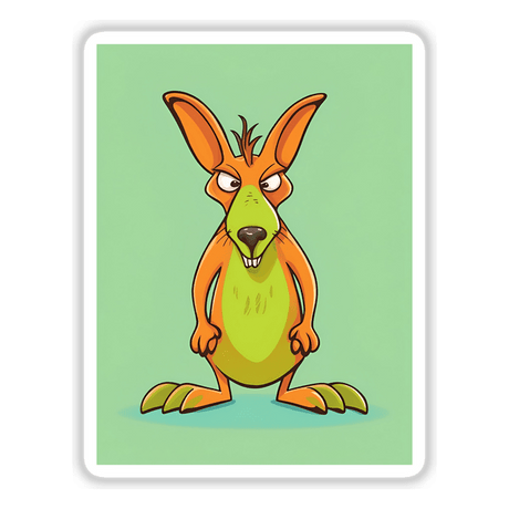 Adorable angry kangaroo digital artwork
