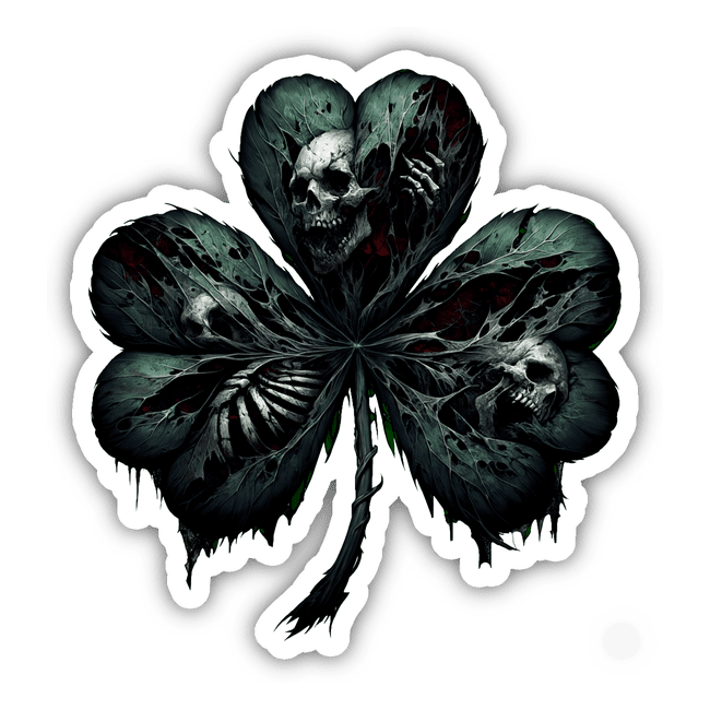 Gothic Shamrock Skulls St. Patrick's Day Sticker