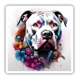 White Pitbull w/Flowers