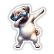 Dabbing Pug in Stylish Sunglasses - Playful Pug Digital Artwork for Stickers