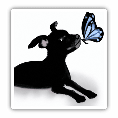 Cute Dog And Butterfly