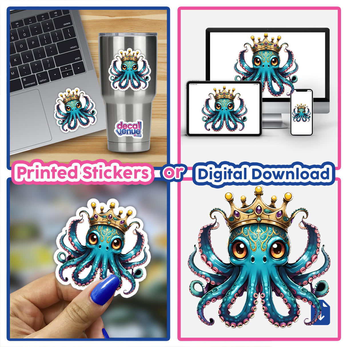 King of the Sea Blue Octopus