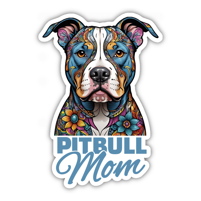 Blue Floral Pitbull Mom