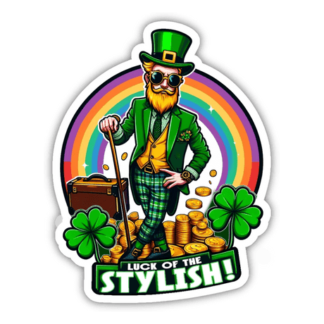 Dapper Leprechaun 'Luck of the Stylish' St. Patrick's Day Sticker
