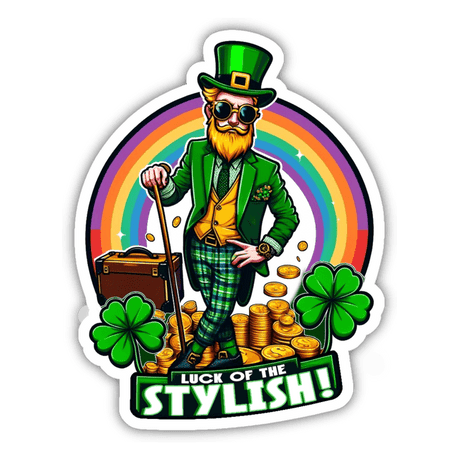 Dapper Leprechaun 'Luck of the Stylish' St. Patrick's Day Sticker