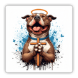Praying Pitbull with Cross