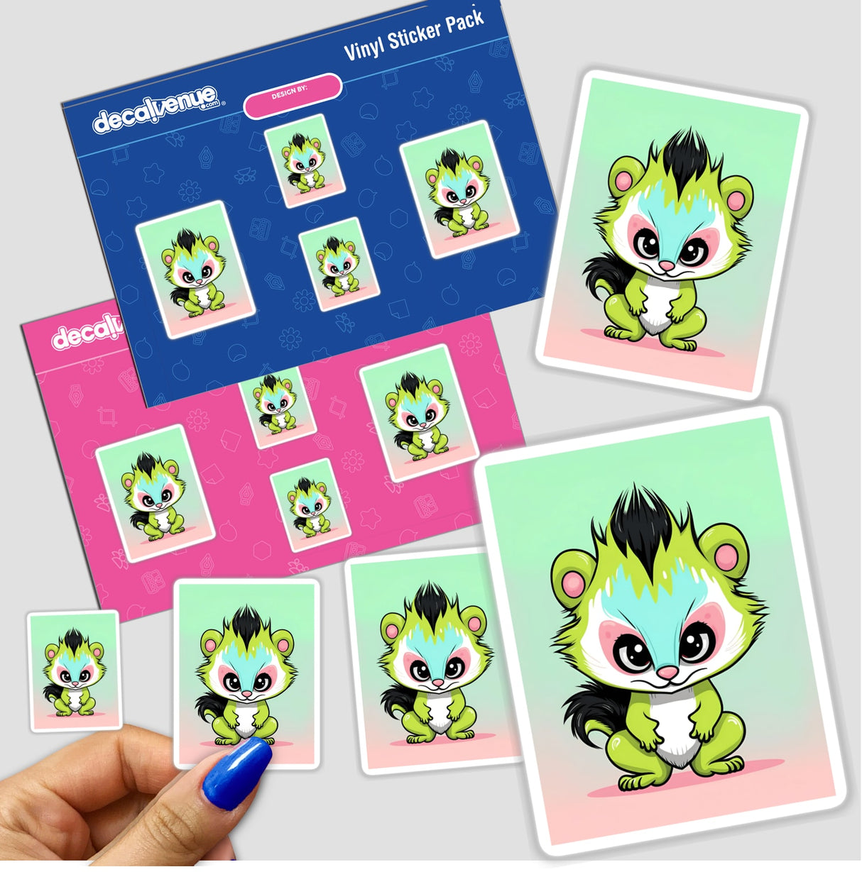 Adorable Angry Skunk Digital Artwork - Colorful Cute Cartoon Skunk Stickers from Decal Venue