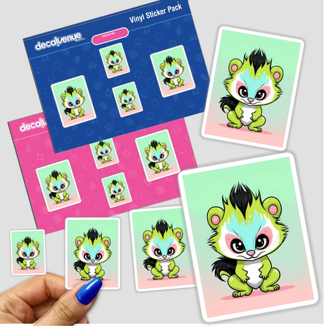 Adorable Angry Skunk Digital Artwork - Colorful Cute Cartoon Skunk Stickers from Decal Venue