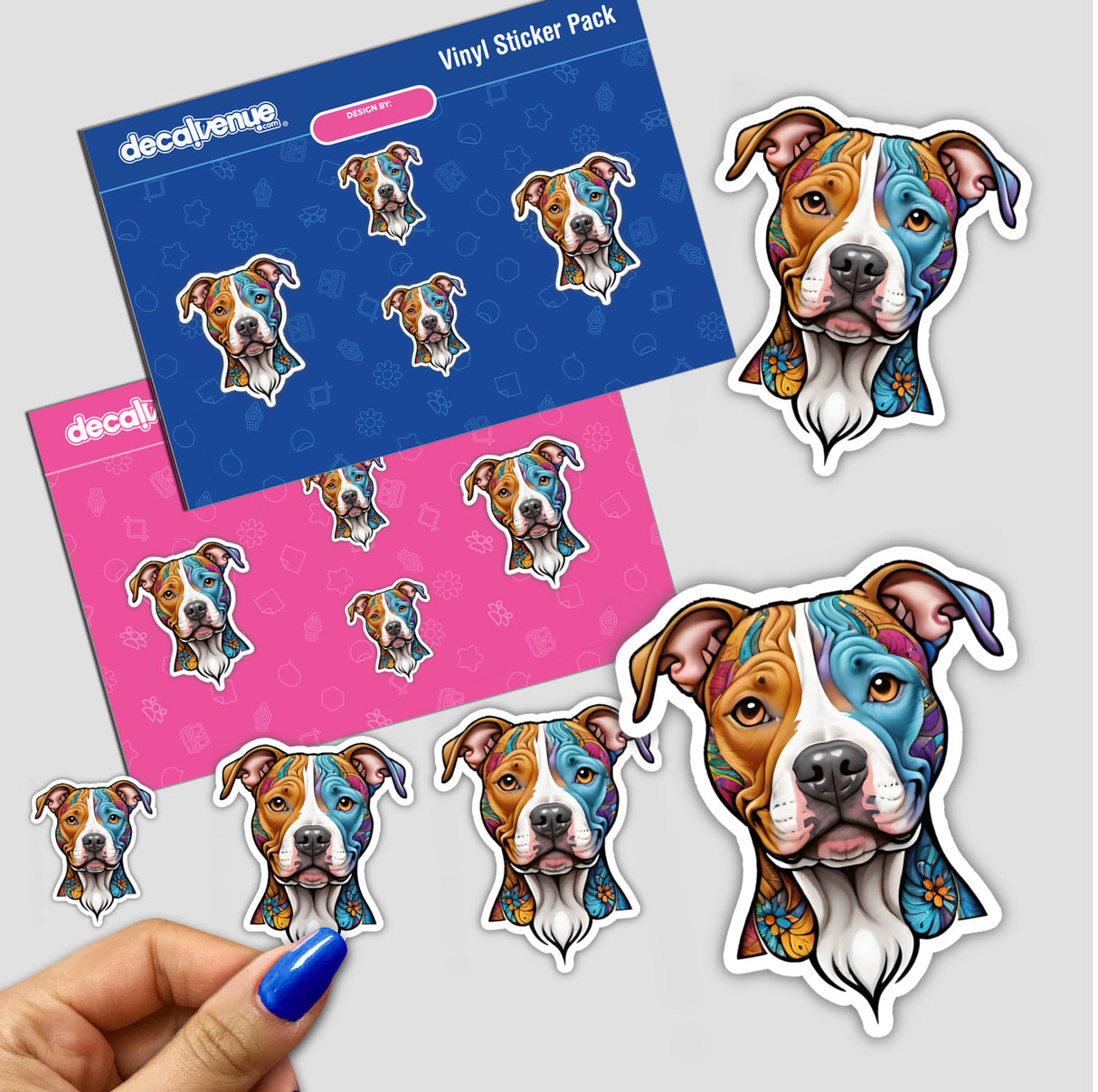 Colorful Pitbull Face