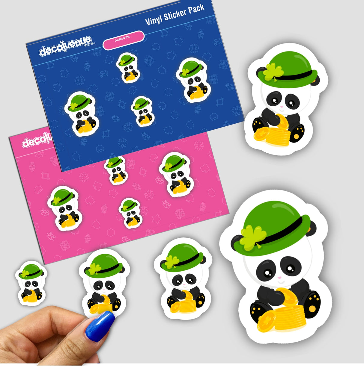 St Patrick's Day Panda with gold coins Sticker