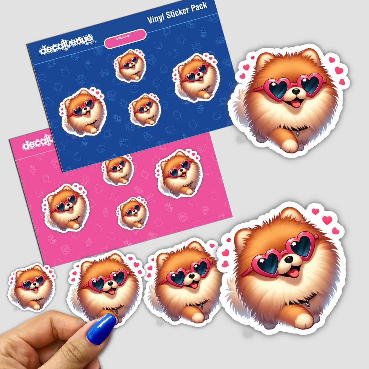 Pomeranian Fluff w/ Heart Sunglasses