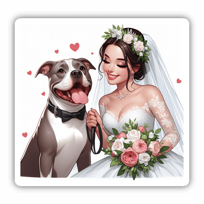 Happy Bride and Pitbull
