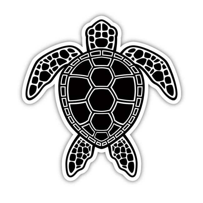 Green Sea Turtle Design - Black
