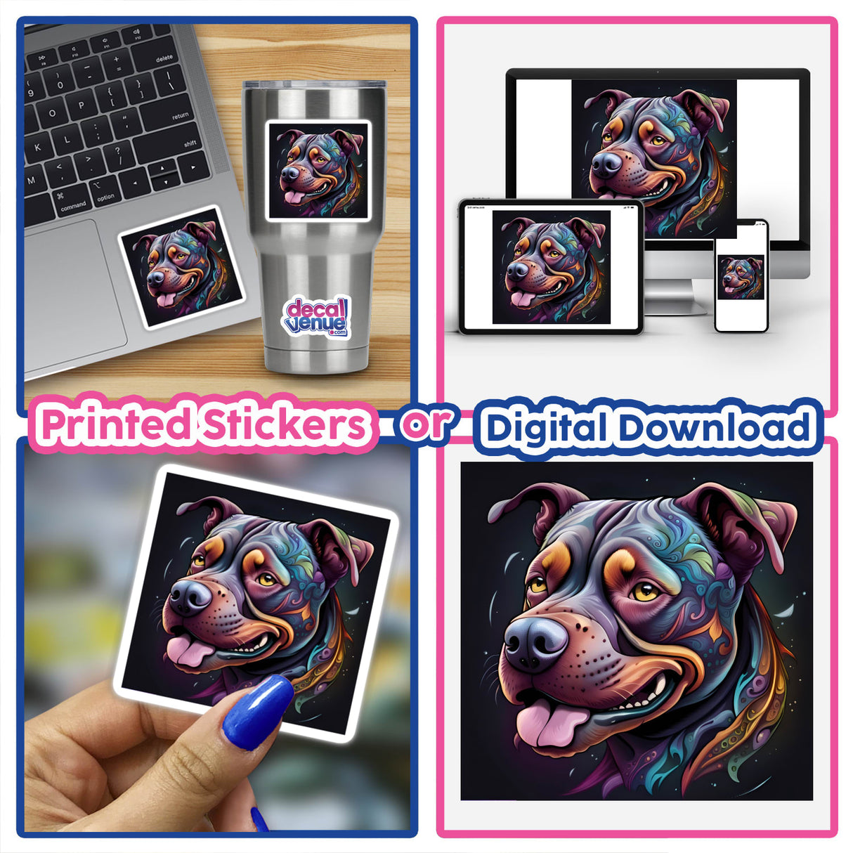 Patterned Happy Face Pitbull