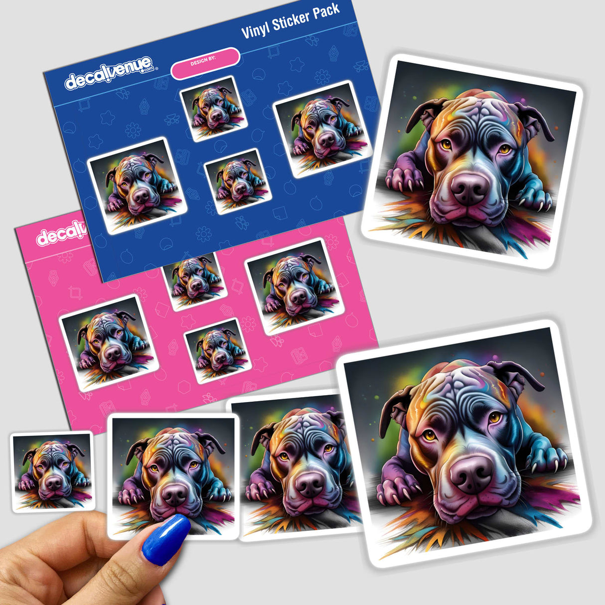 Looking Cute Colorful Pitbull