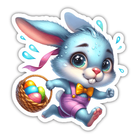 Cute Easter Bunny with basket Sticker