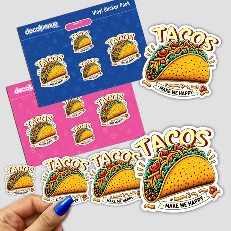 Joyful Tacos Make Me Happy Sticker