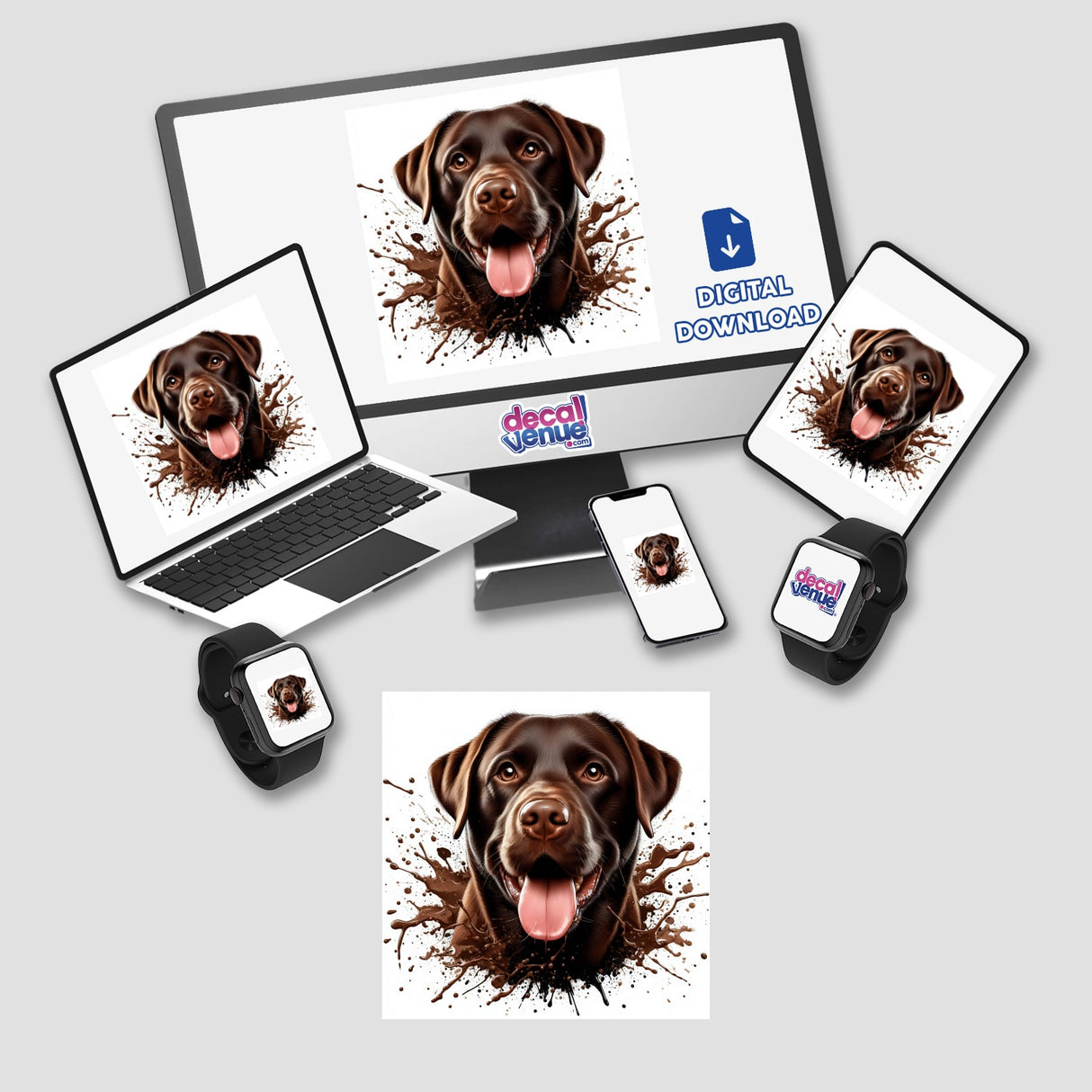 Chocolate Splash Lab Dog